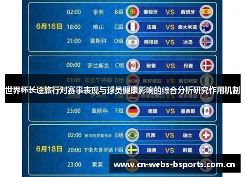 世界杯长途旅行对赛事表现与球员健康影响的综合分析研究作用机制